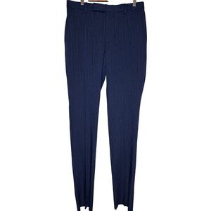 Polo Ralph Lauren Men's Pants Modern Fit Suit Dress Blue Pinstripe Unhemmed 33